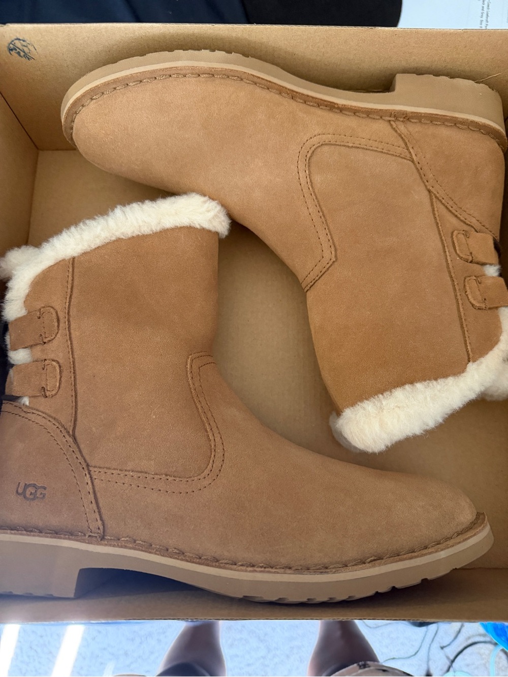 UGG Women's Chestnut Suede Shearling Ankle Boots